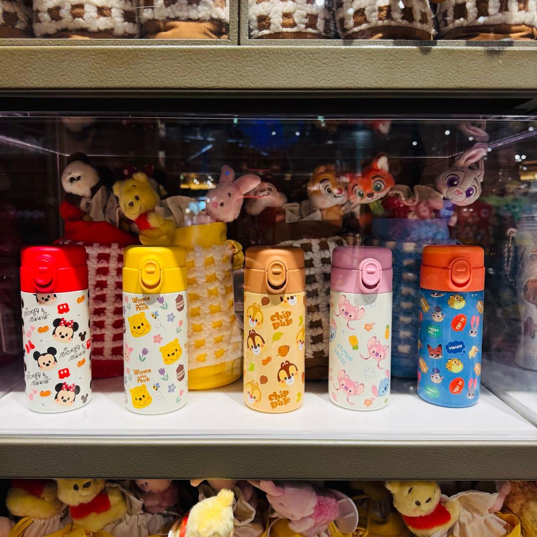 上海ディズニー　スティッチandエンジェル　ステンレスボトル　カバー水筒セット