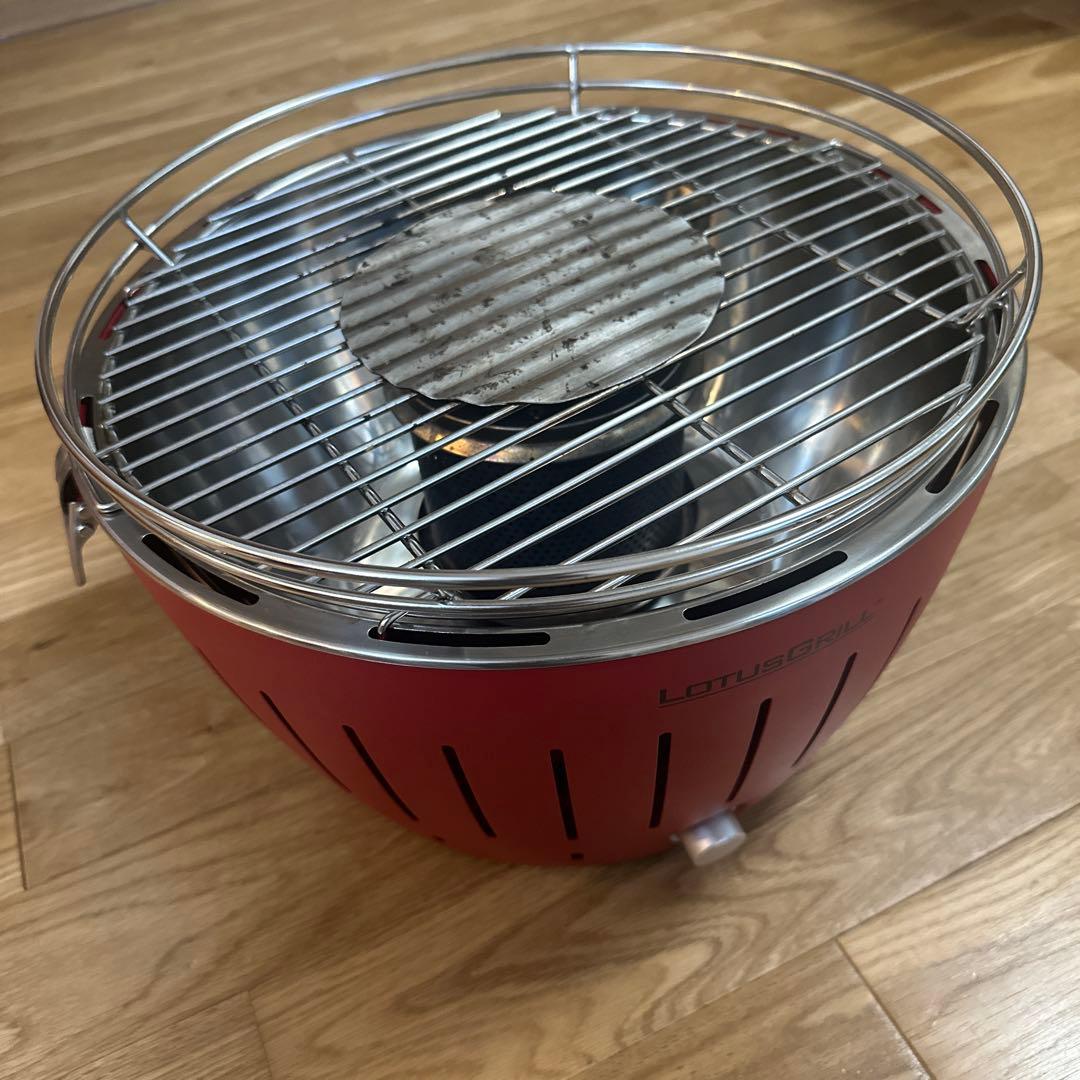 無煙炭火BBQロータスグリルR LotusGrill スモークレス レッド