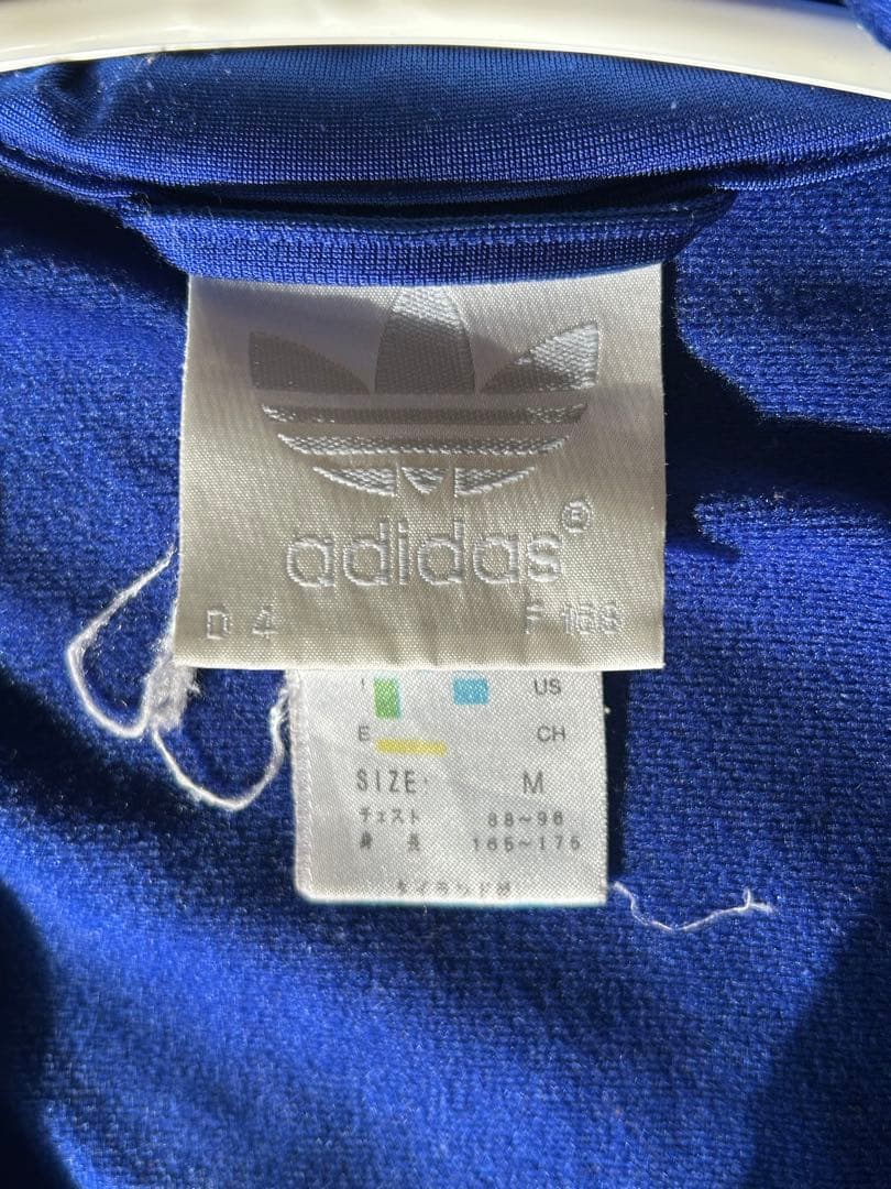adidas ジップアップジャケット ジャージ　アディダス　M ブルー　上