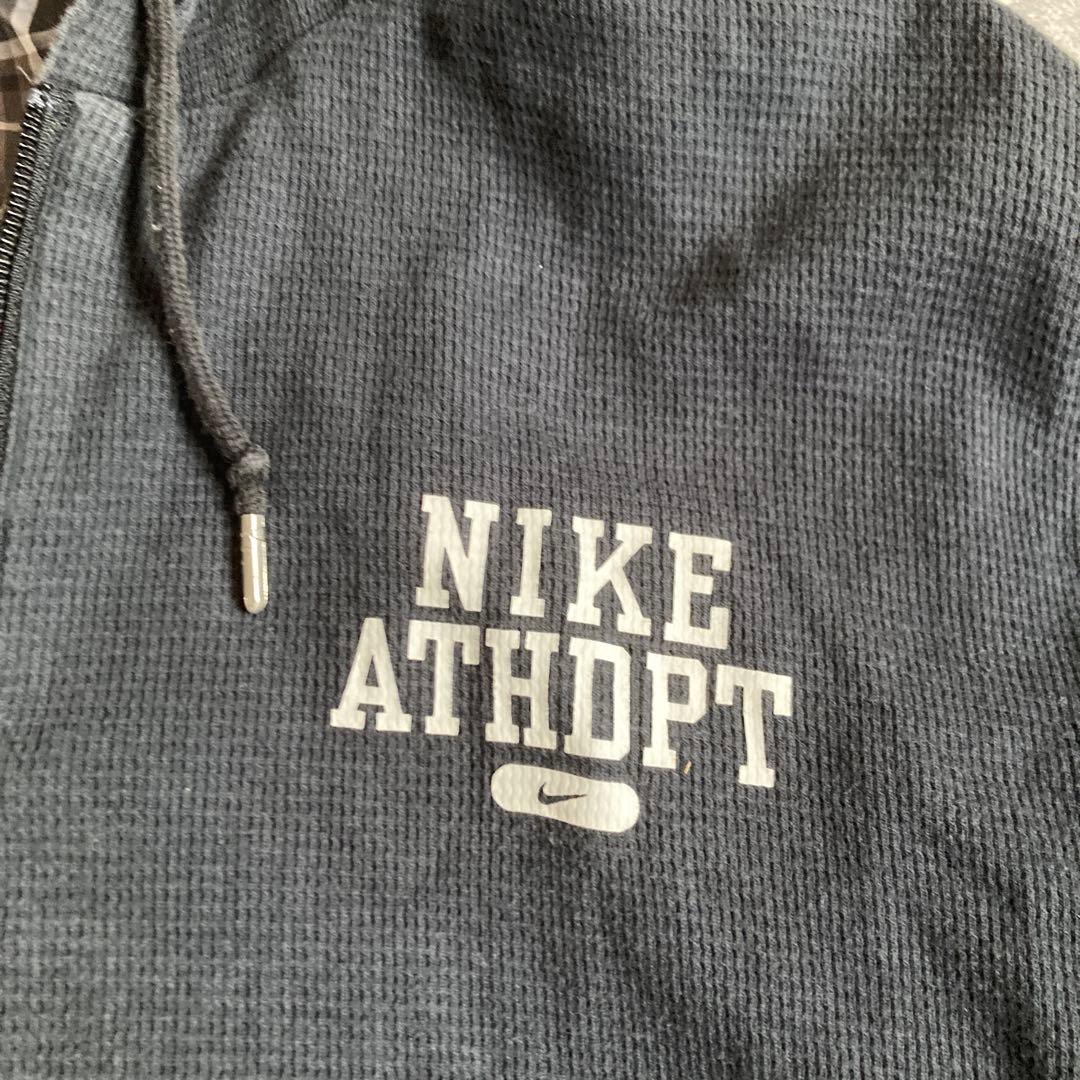 NIKE リバーシブルジップパーカー 短丈 チェック XL Y2Kサイバーテック