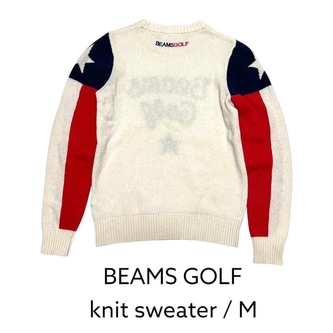 美品 ビームスゴルフ ニット セーター M ウール 星 アメリカン レディース
