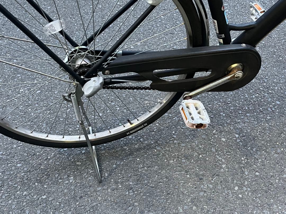 か*な様 中古美品LEDオートライト内装3段自転車★大型カゴ★27インチ★黒※配