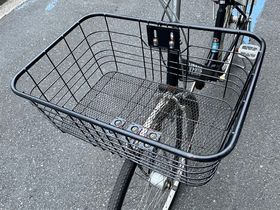 か*な様 中古美品LEDオートライト内装3段自転車★大型カゴ★27インチ★黒※配