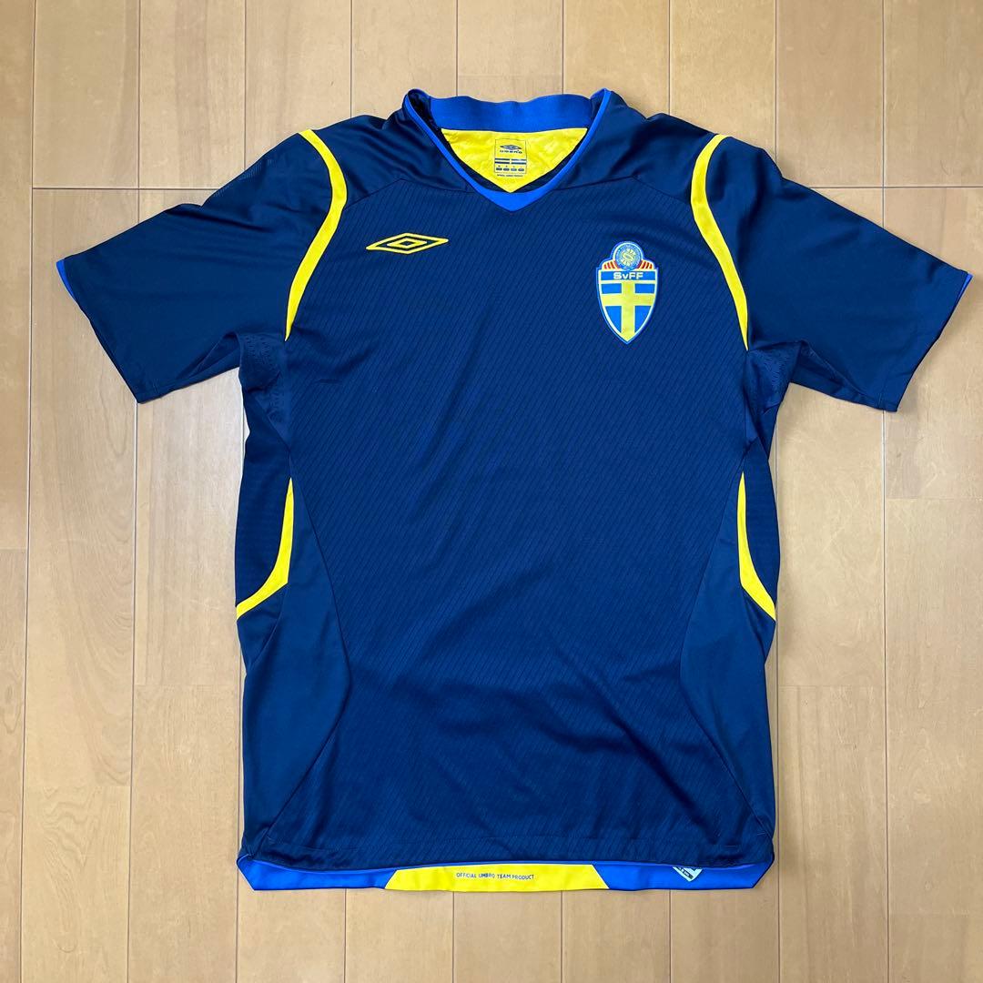 スウェーデン代表　ユニフォーム　アウェイ　umbro 08 ゲームシャツ