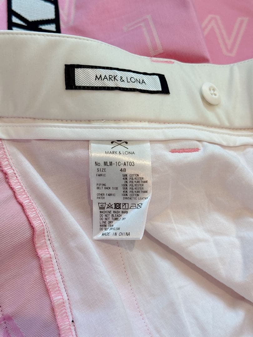 美品 ★ MARK&LONA 完売モデル ボトムス ピンク マーク&ロナ 正規品