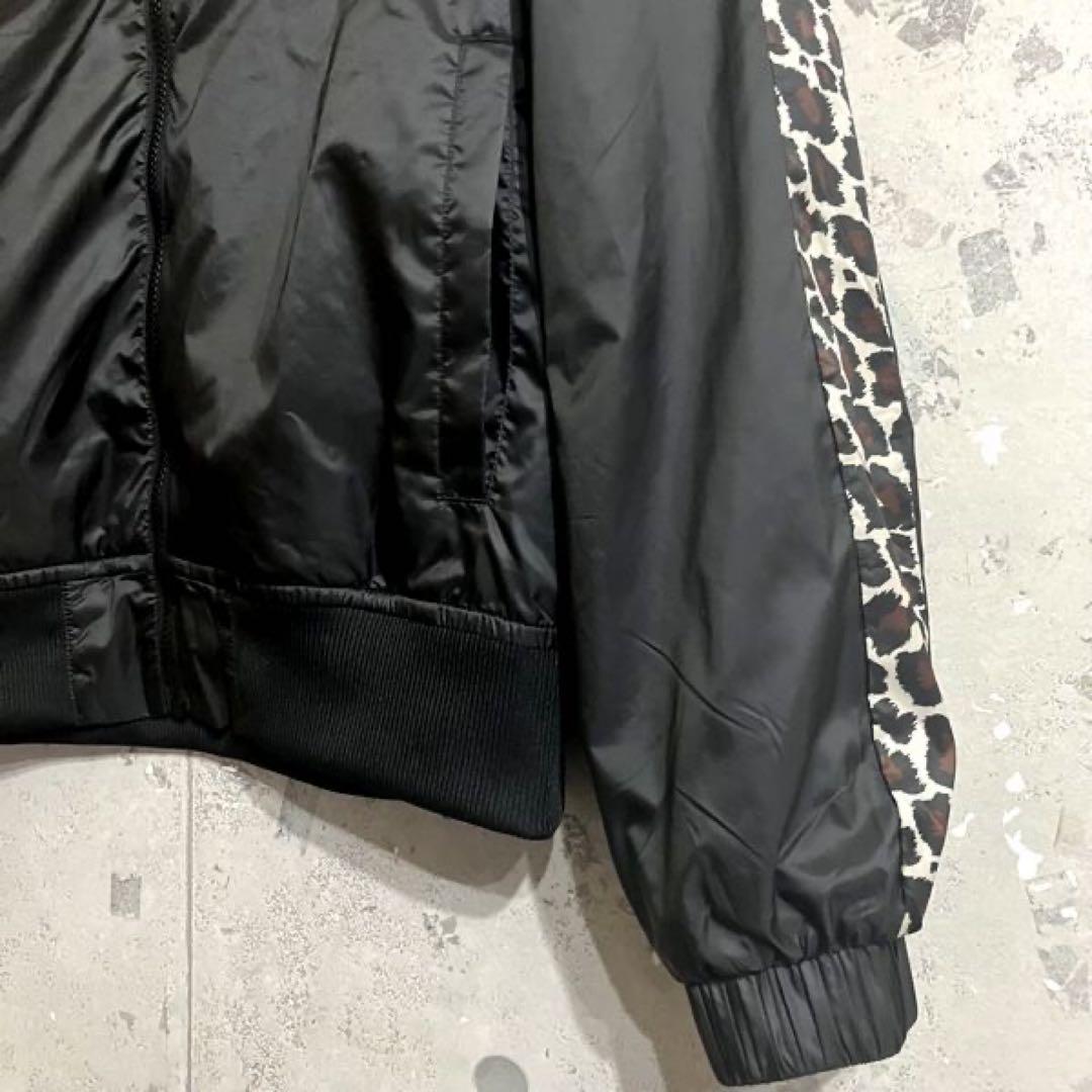 新品 PUMA レオパード柄 豹柄 裏起毛トリコット ウインドジャケット XXL