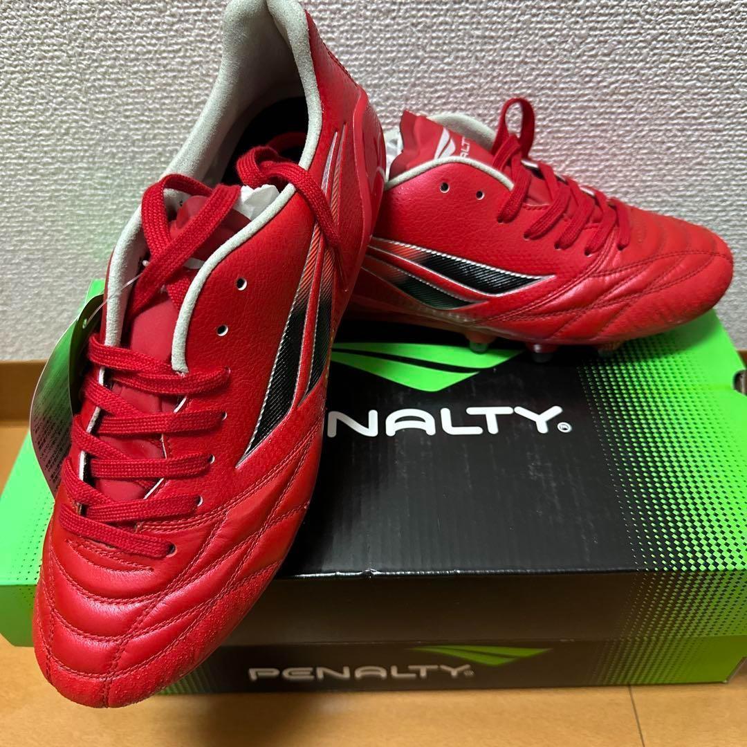 即日発送　PENALTY サッカーシューズ スパイク レッド　25cm コスプレ