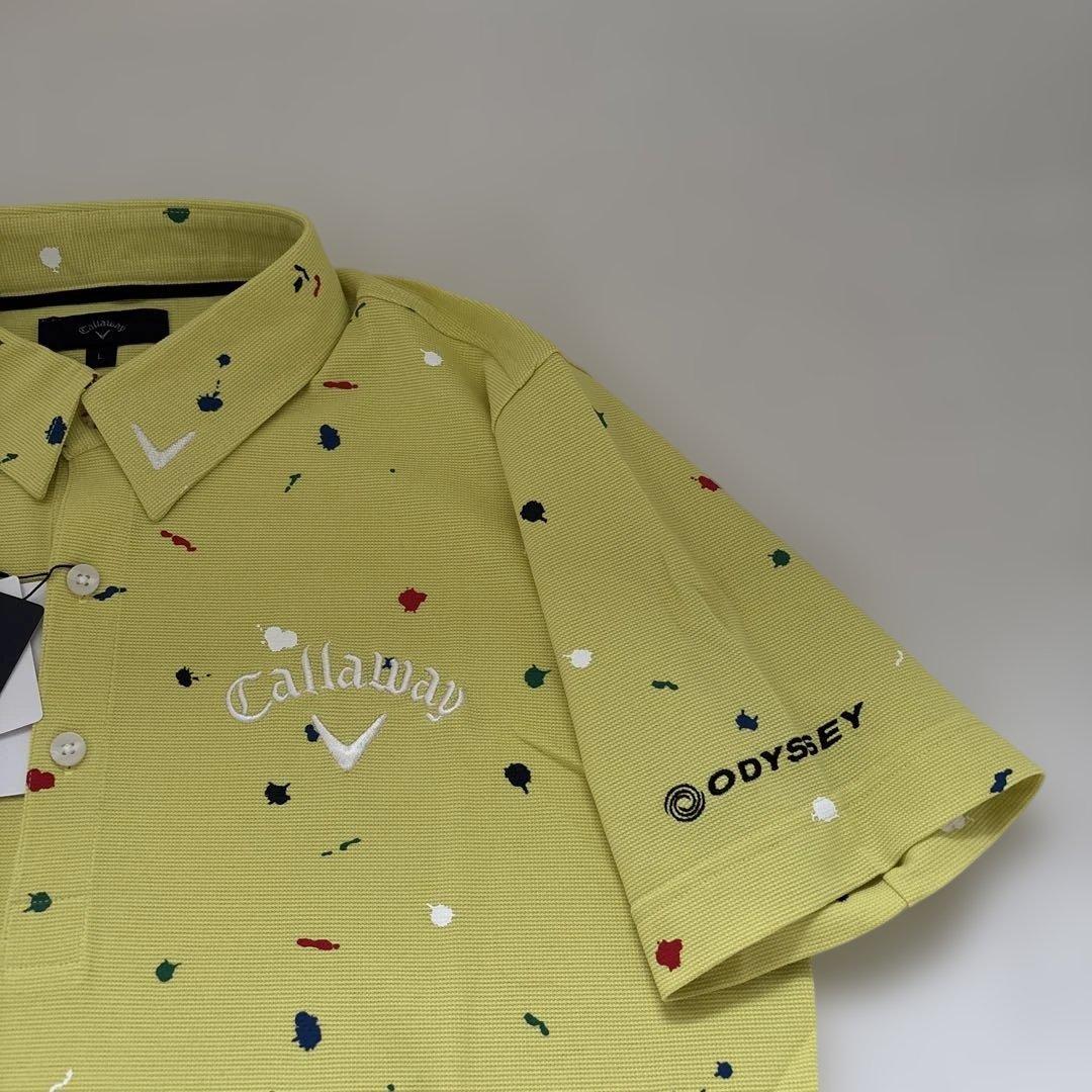Callaway ゴルフメンズカラフルドットポロシャツ　サイズL