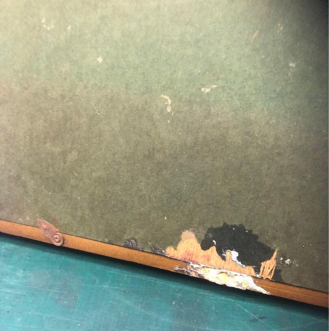 金箔 銀箔 水鳥と魚の日本画　中古品　骨董品　絵画　おしどり