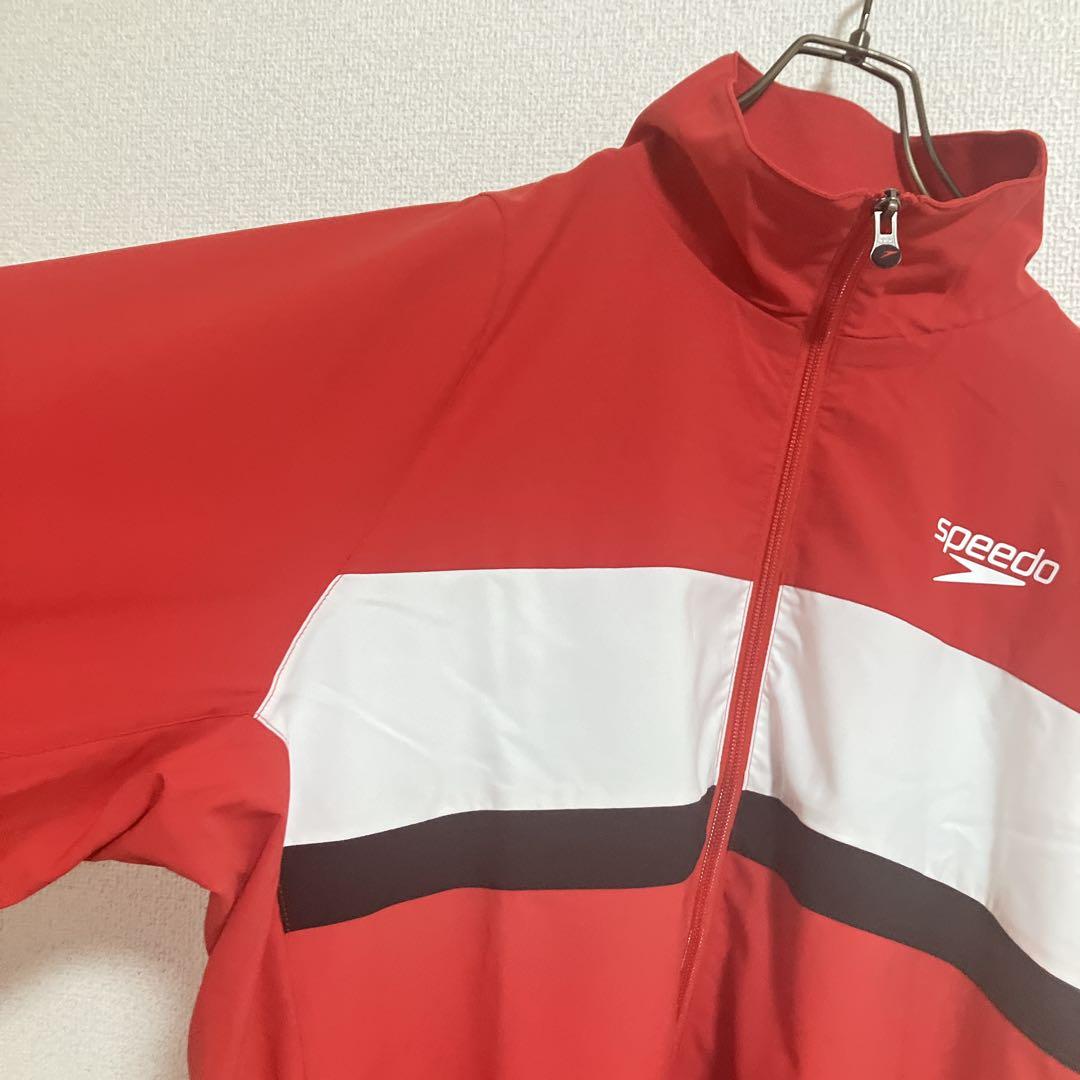 【3点セットアップ】状態良好　speedo スピード　ナイロン上下　赤　M