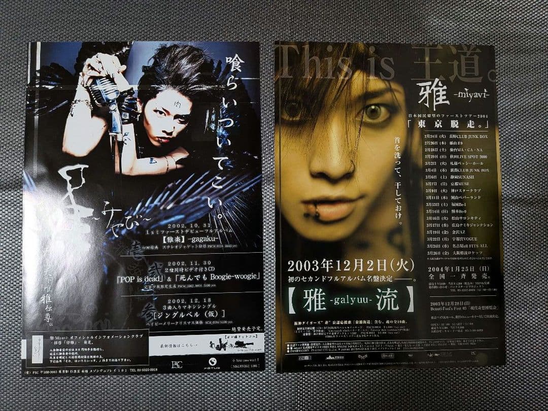 MIYAVIフライヤー10枚+仔雅新聞2枚セット