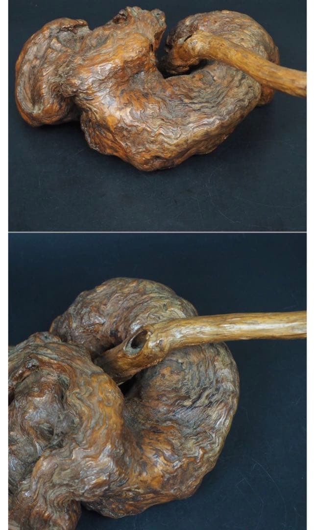 送料無料　★大珍品★天然木古瘤木/瘤杢　神木　高さ40ｃｍ　置物