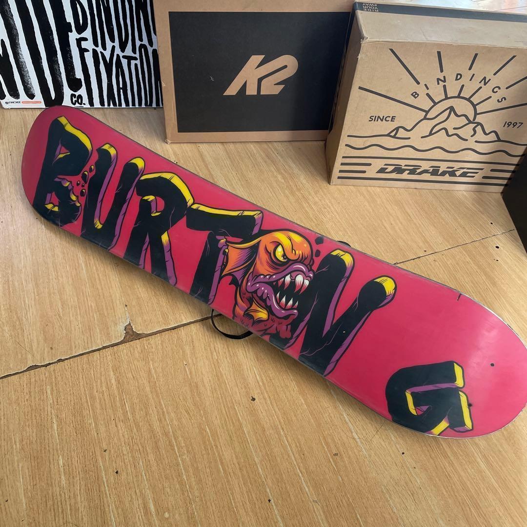 BURTON　キッズスノーボードセット　100cm　バートン　バイン付4点セット