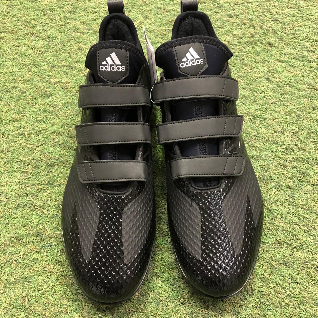 adidas スパイク 黒　金属　ベルト　27.０cm