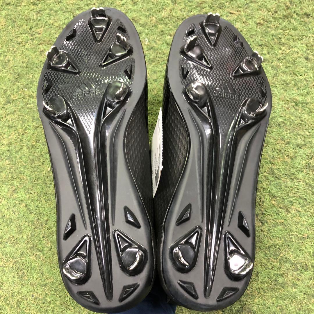 adidas スパイク 黒　金属　ベルト　27.０cm