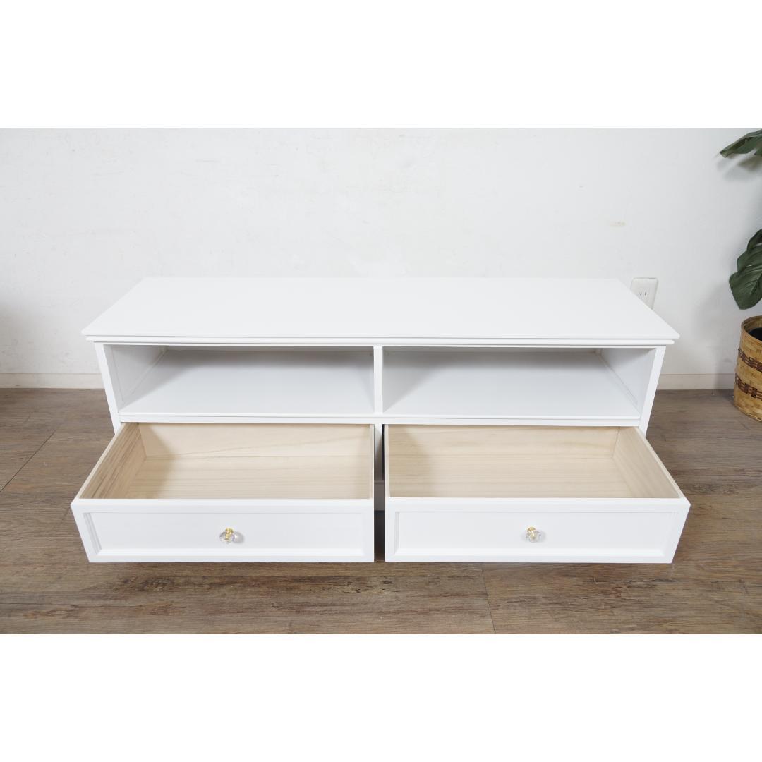 幅110cm【新品】アンティーク風 テレビ台 クラシカル　クリスタル調取っ手