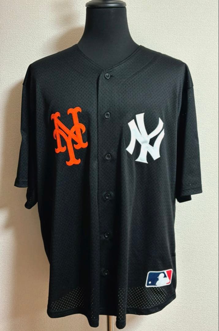 【FANATICS】別注ベースボールシャツMLBヤンキース メッツ・ブラック