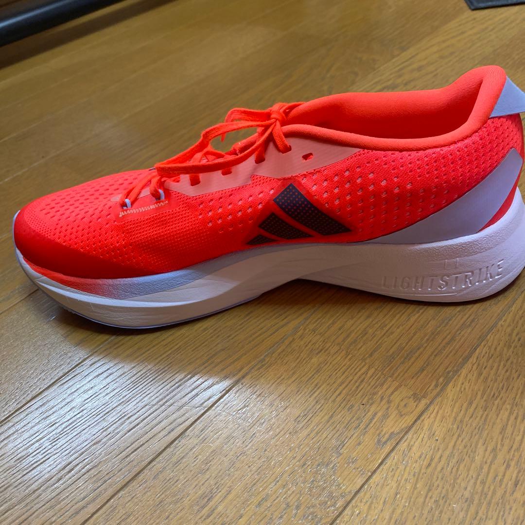 アディゼロSL、ランニングシューズ、25.5、赤色、adidas、軽め