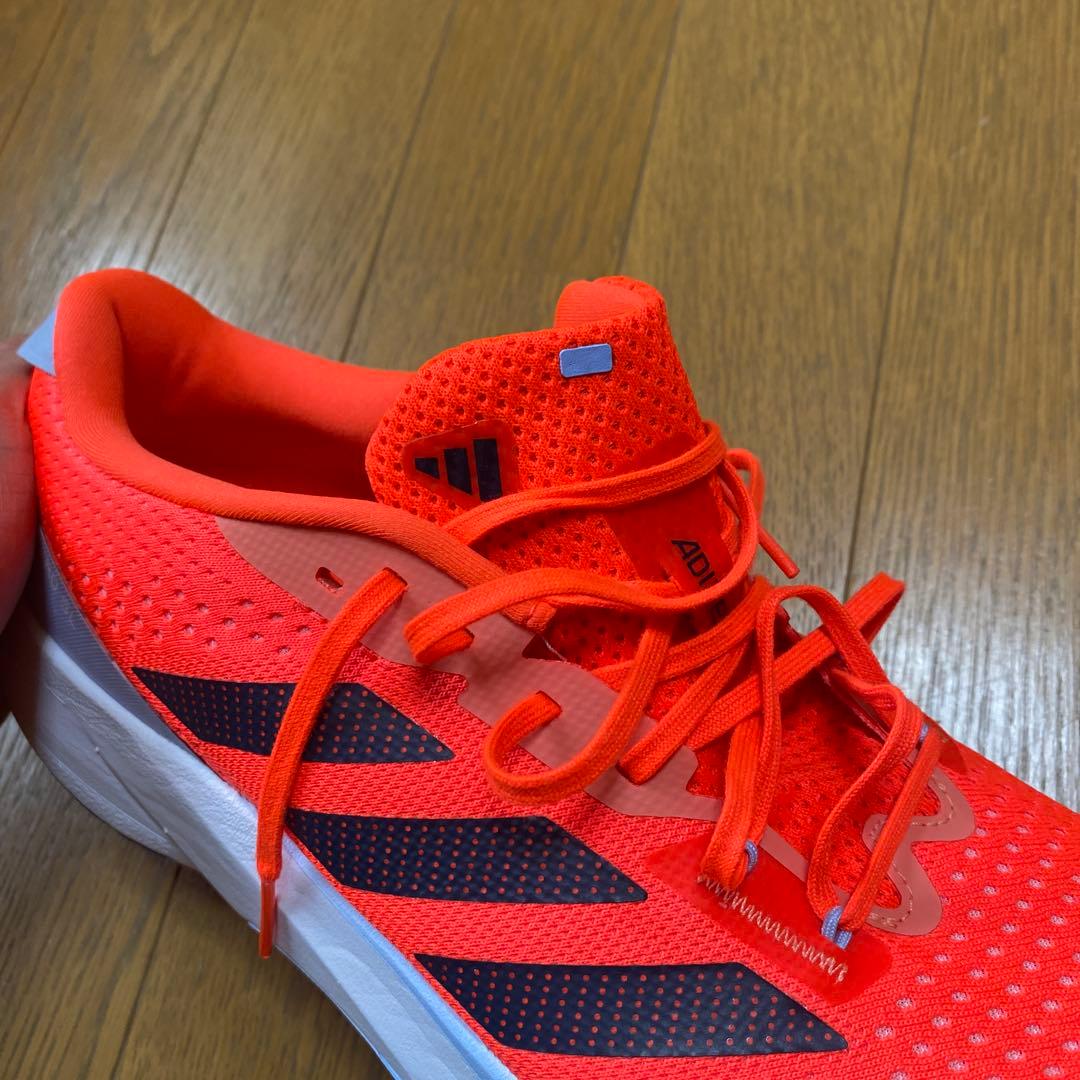 アディゼロSL、ランニングシューズ、25.5、赤色、adidas、軽め