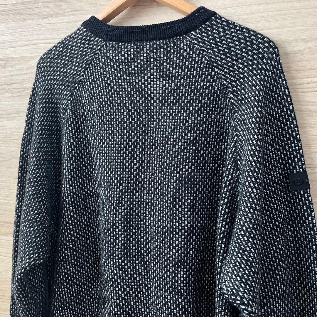 極美品★37,400円 BRIEFING メリノウールロゴニット 黒 XL