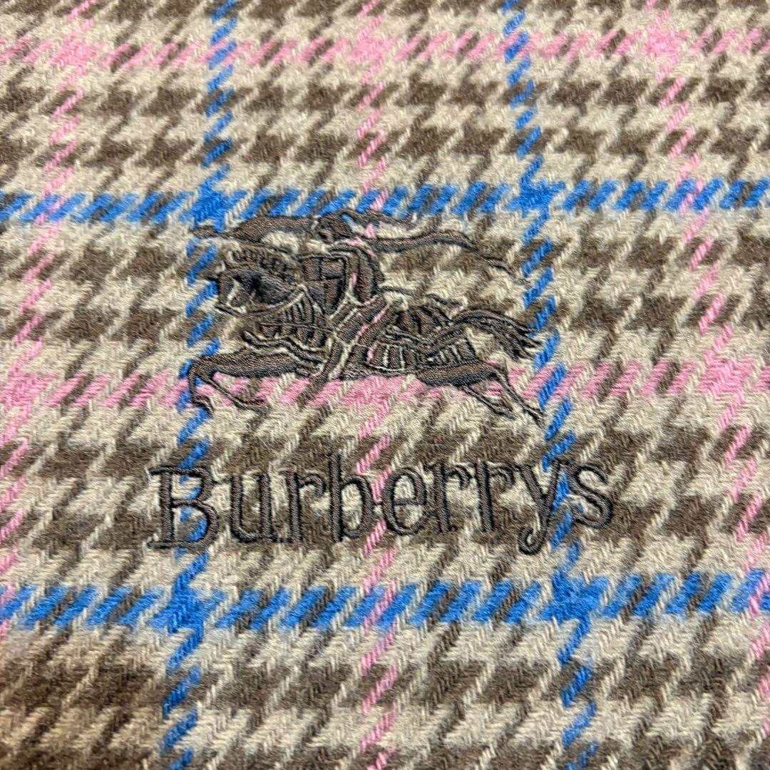 BURBERRY バーバリー ブランケット 毛 ベージュ チェック柄 フリンジ