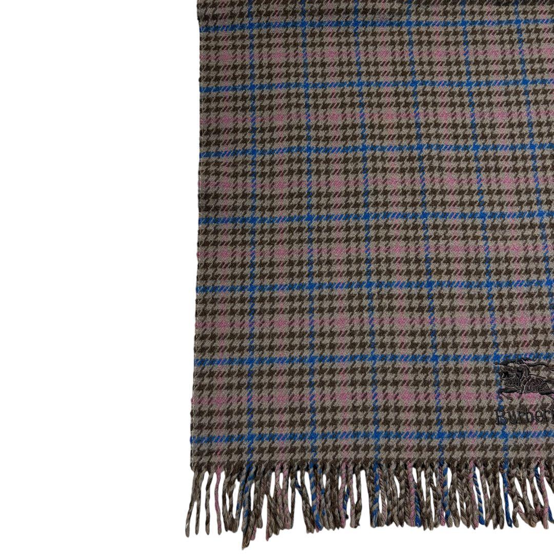 BURBERRY バーバリー ブランケット 毛 ベージュ チェック柄 フリンジ