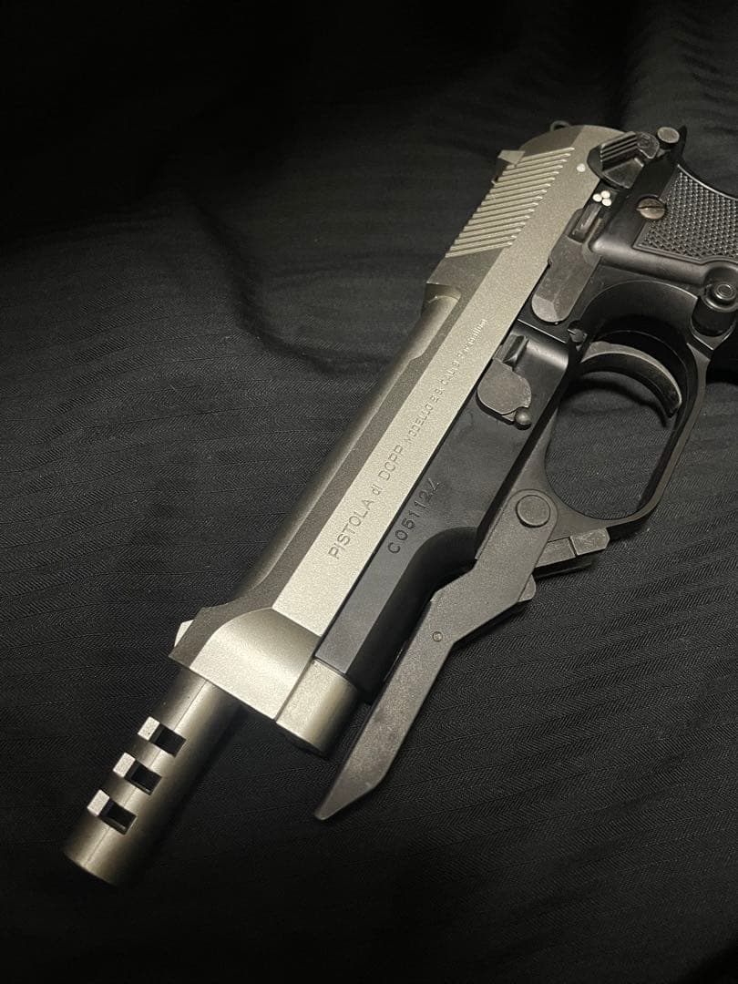 【微カスタム】東京マルイ　電動ガン　M93R シルバースライド　リポ化SBD取付