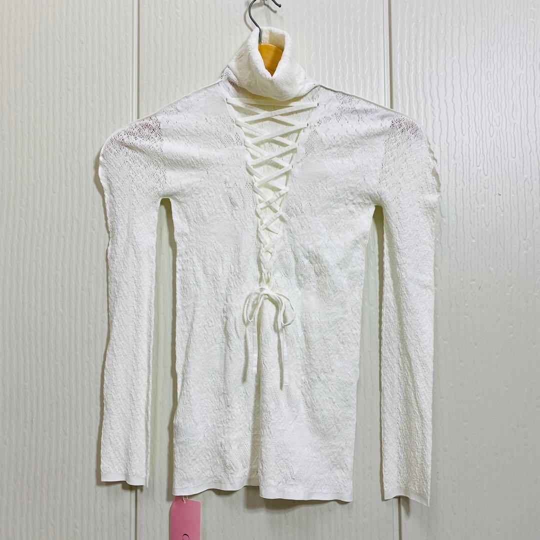 未使用 Chacott BALANCE レース ハイネックトップス ヨガシャツ