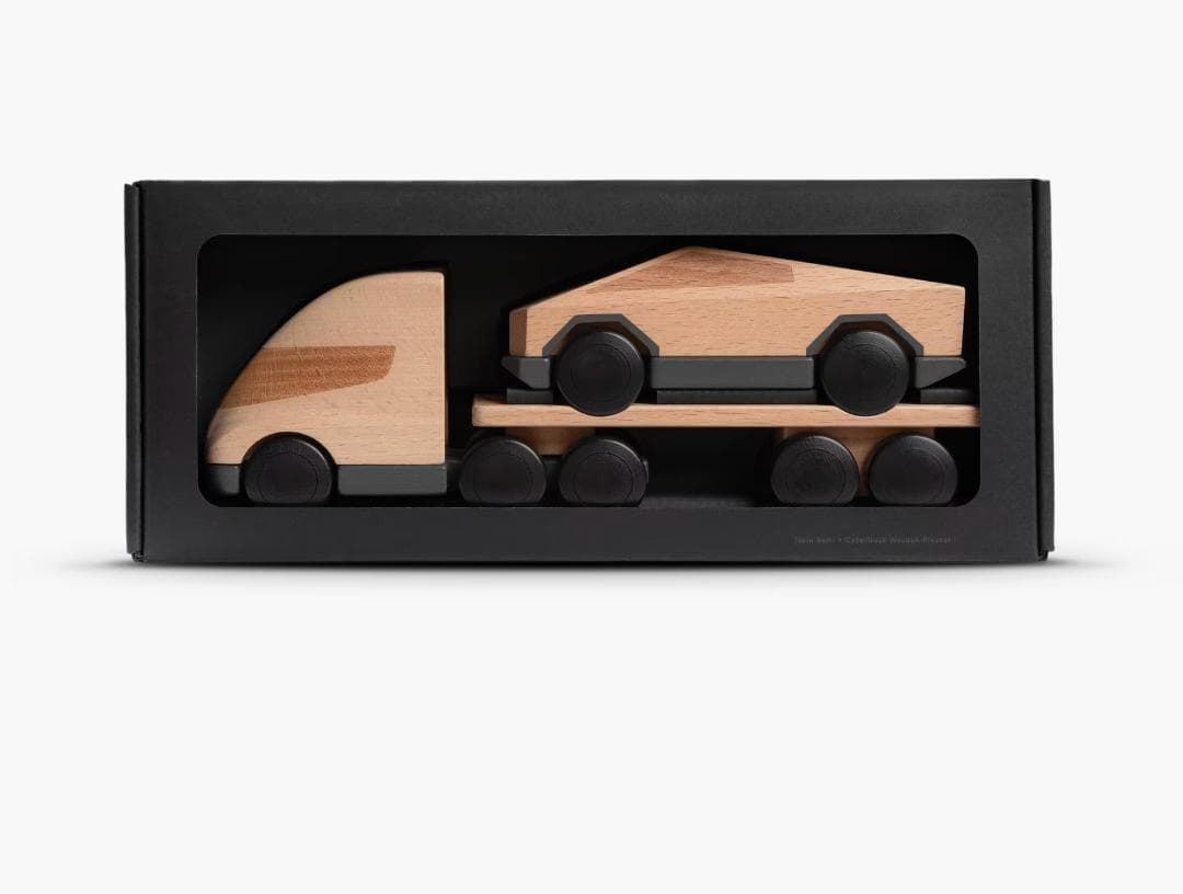 Tesla Semi + Cybertruck 木製プレイセット
