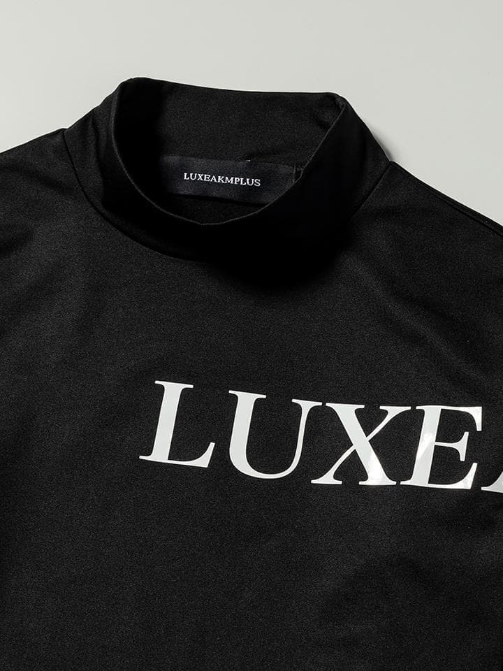 LUXEAKMPLUS 23AW 光沢ロゴモックネックTシャツ GOLF ゴルフ