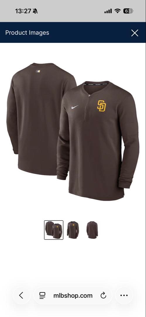 日本未発売　パドレス　クォータージップトップSan Diego Padres 2