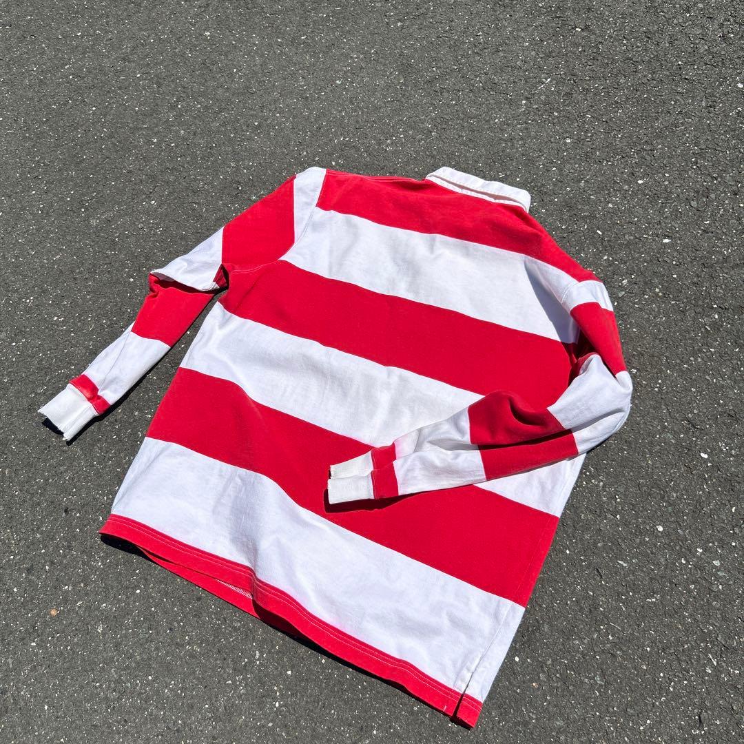赤白 ボーダー 90s POLOSPORT ラガーシャツ 長袖 ポロシャツ