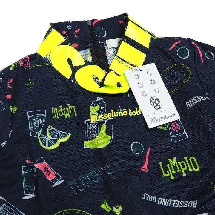 新品 ラッセルノ ゴルフ 総柄 ワンピース 定価18,700円 サイズ0 紺