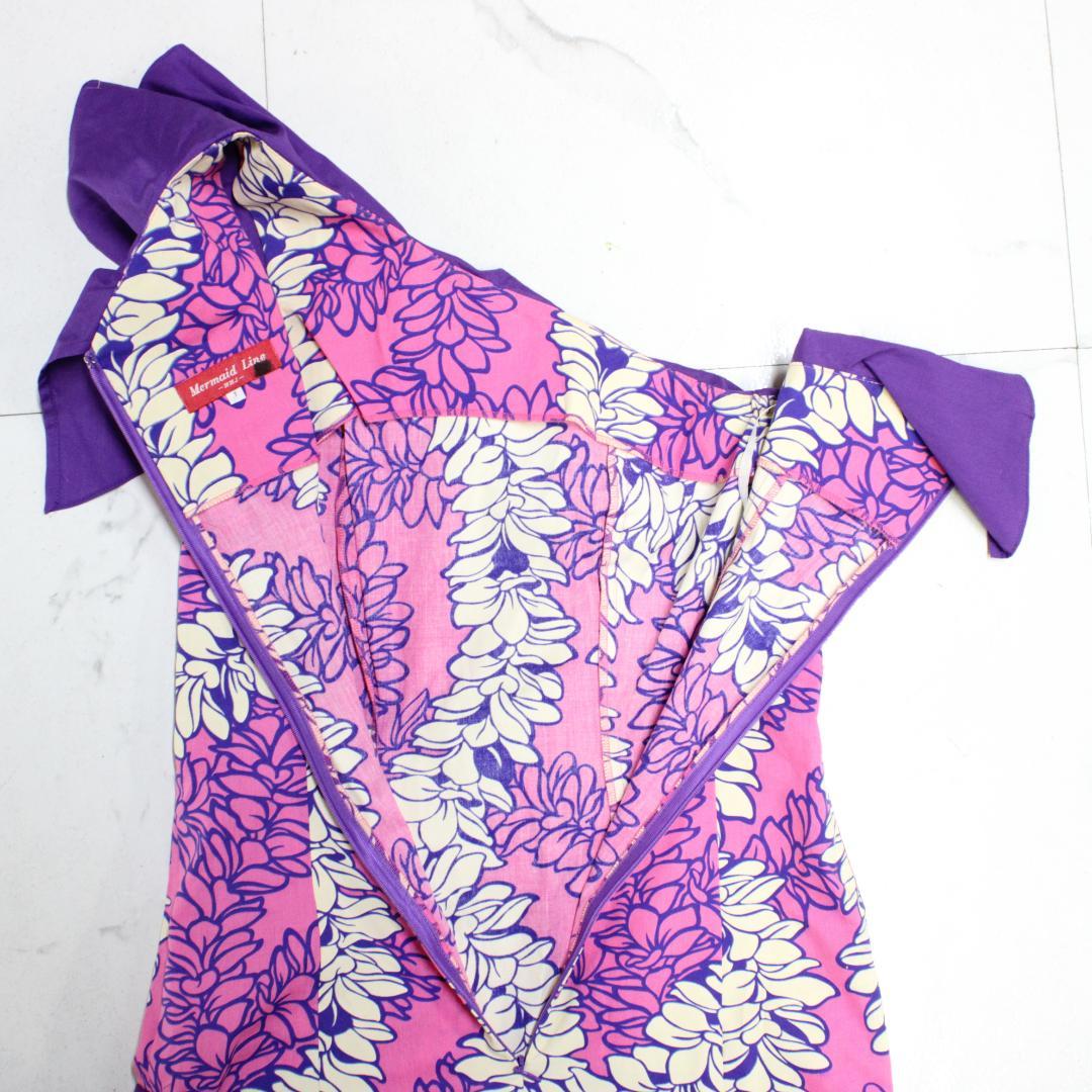 【美品 日本製 フラダンス衣装】パープル MermaidLine ワンピース