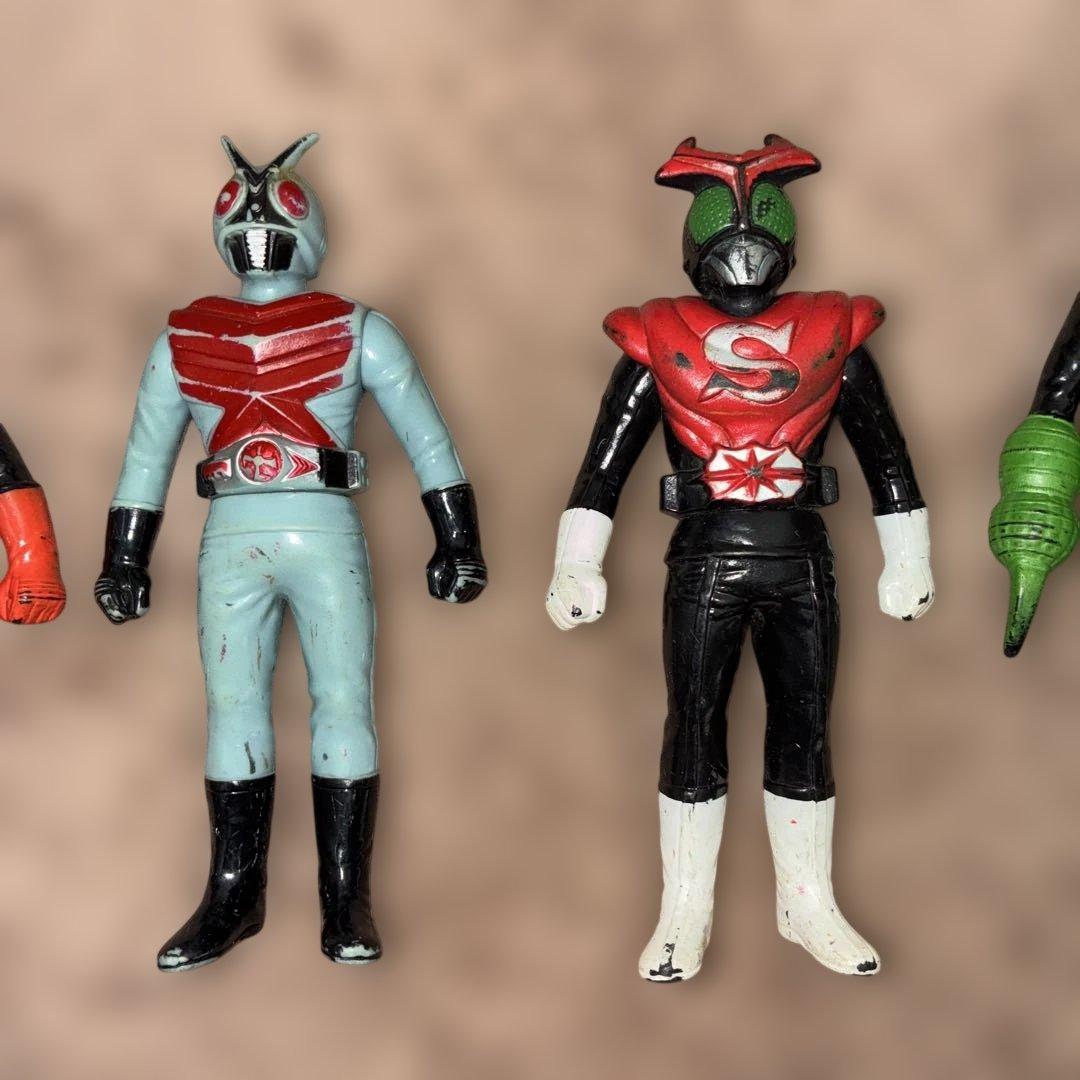 【当時物】仮面ライダーソフビ フィギュア14体セット 昭和〜平成初期 まとめ売り