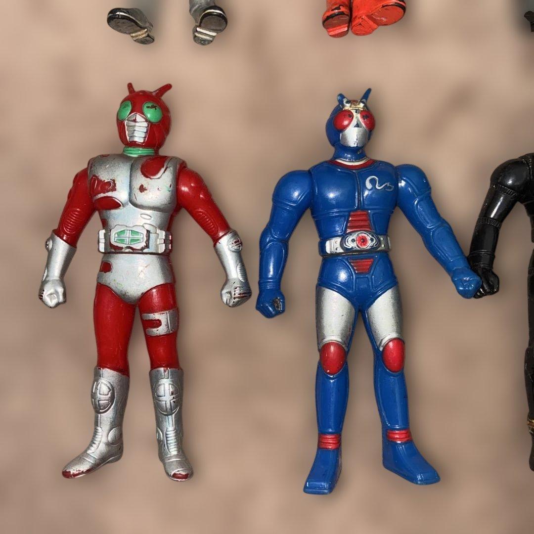 【当時物】仮面ライダーソフビ フィギュア14体セット 昭和〜平成初期 まとめ売り