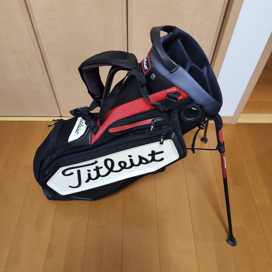 Titleist 9.5ゴルフキャディバッグ 黒/赤