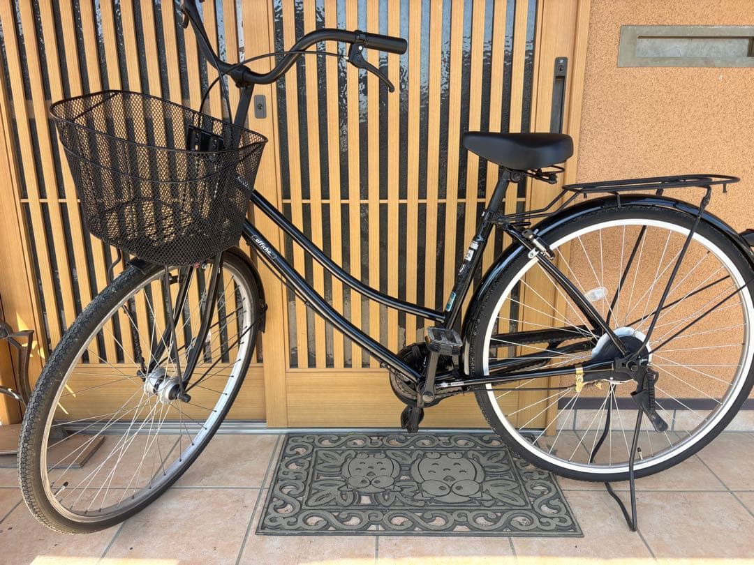 アサヒ購入　シティサイクル ブラック 前カゴ付 美品