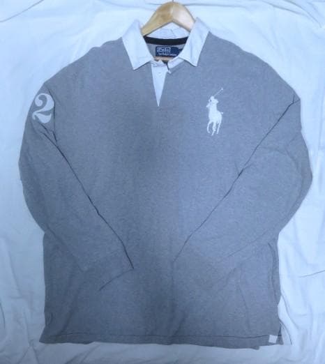 XL ポロ ラルフローレン ビッグポニー ラガーシャツ グレー