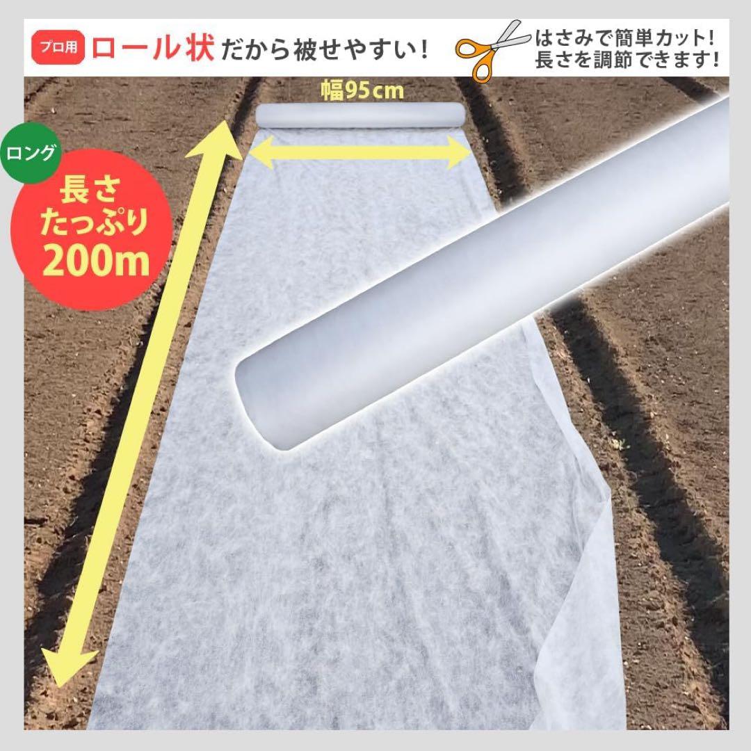 農業用シート 育苗 栽培 園芸用 (パオシート170 白 95cm×200m