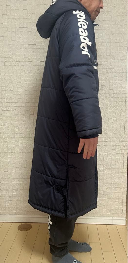 お値下げgoleador ゴレアドールベンチコート ネイビー フード付きMサイズ