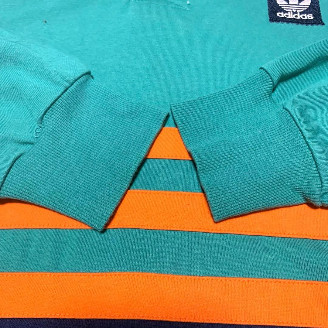 adidas★アディダス★スリーライン★ラガーシャツ★長袖★マルチカラー★M古着