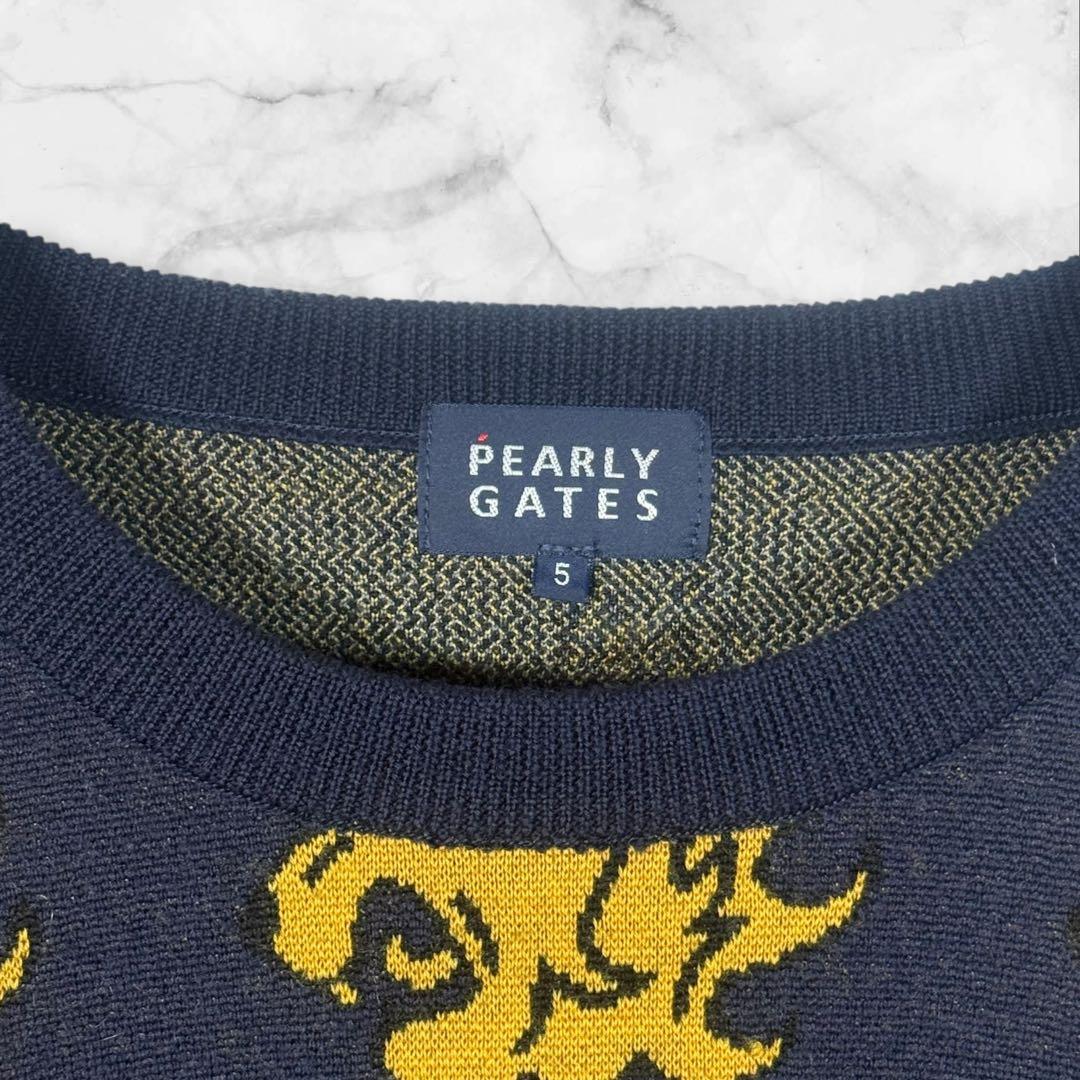 PEARLY GATES パーリーゲイツ ライオン総柄ニットセーター サイズ5