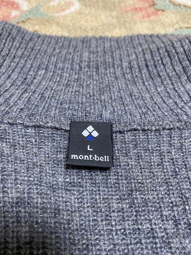 mont-bell ミッテルレギ　ジップアップセーター グレー毛100% L