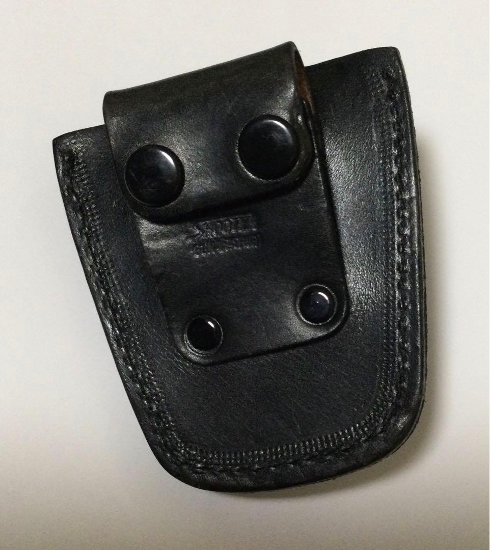 県警型手錠ケース　警察手帳タイプのパスケース　茶色　2点セット