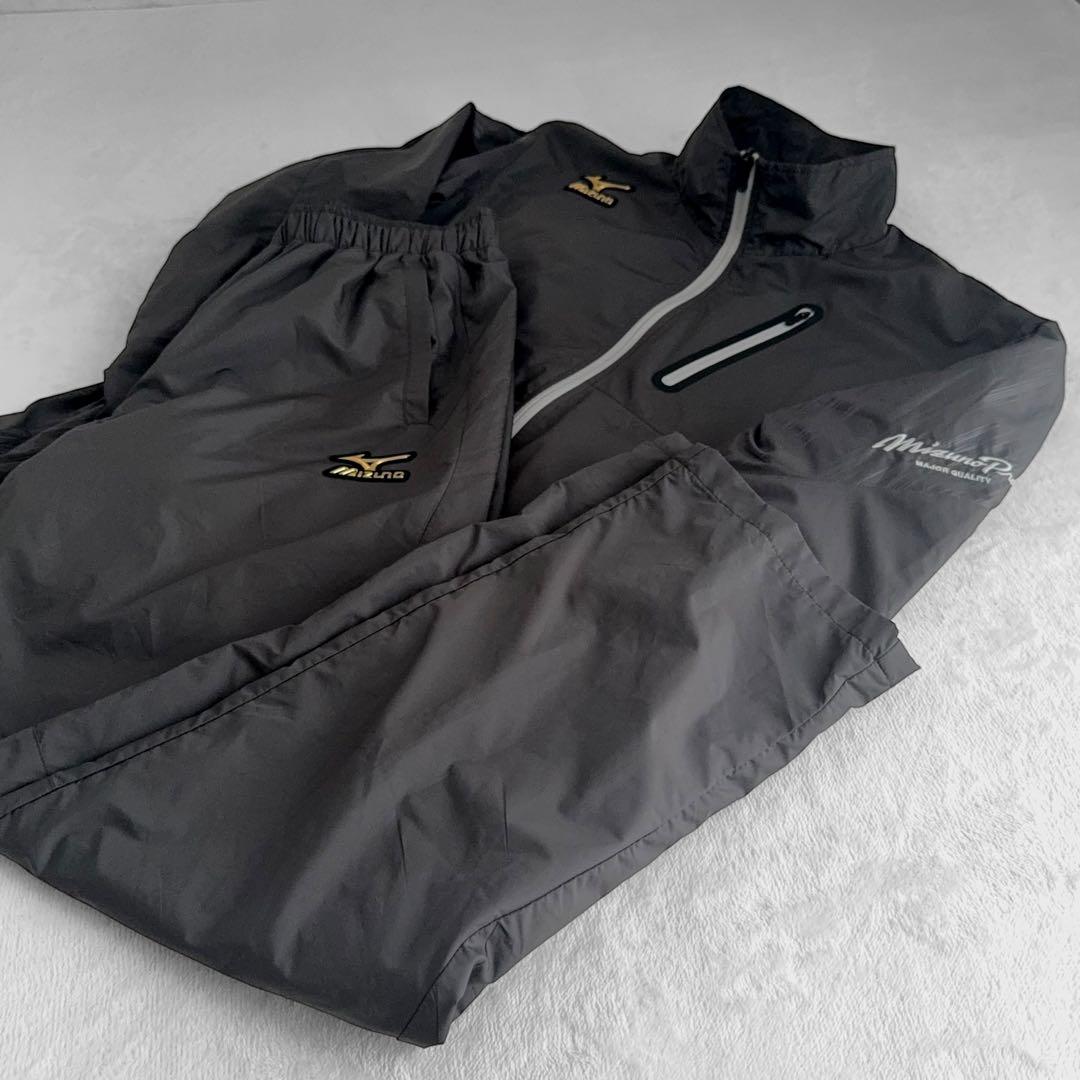 【美品】Mizuno Pro ジャケット パンツ 上下セット グレー メンズ L