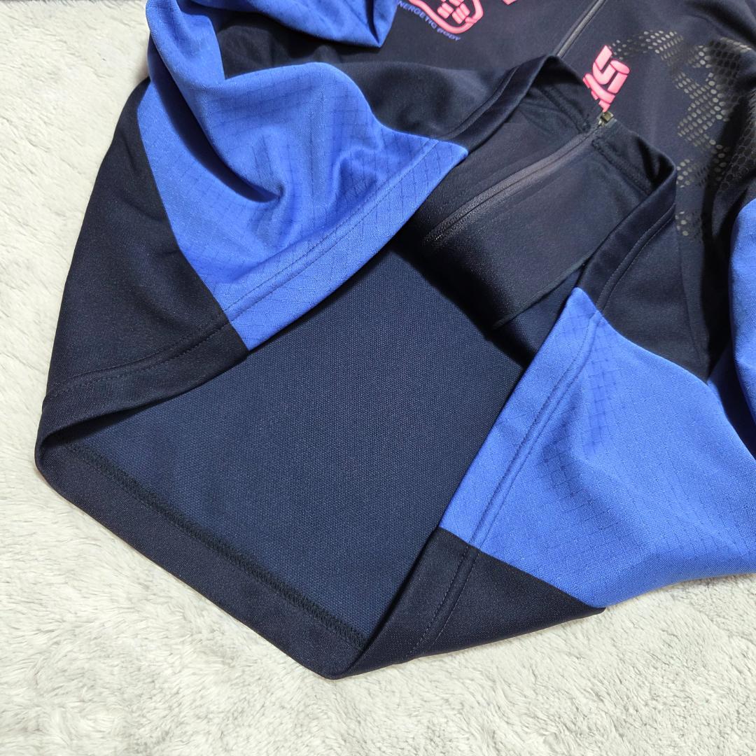 アシックスASICS　ジャージ上下　XL　L　A77　ランニング　ネイビー紺色