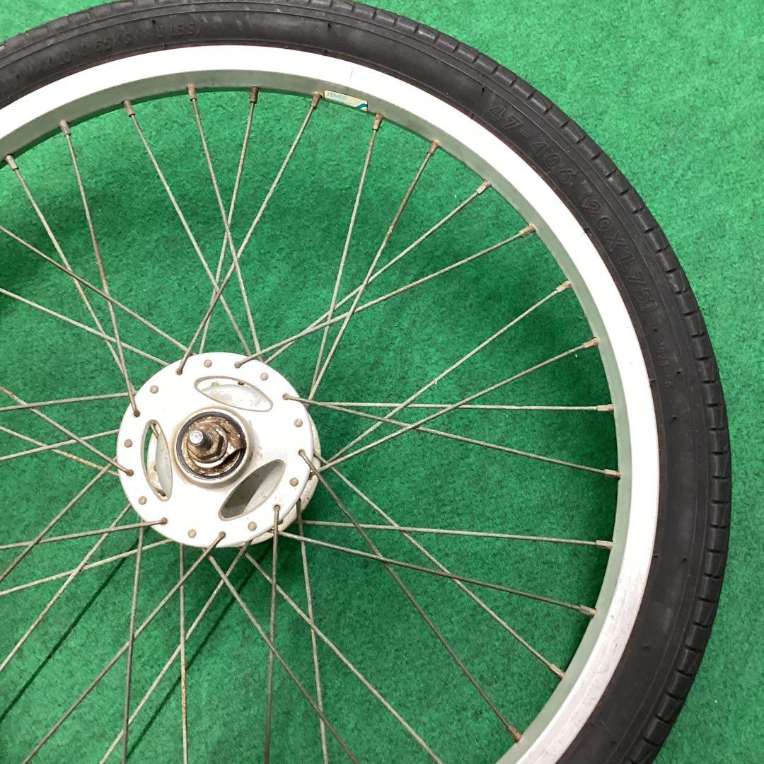 アルミホイール　20x1.75 前輪　タイヤ付　ハブダイナモ　フロント　J1端子