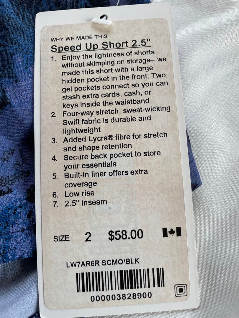 未使用　lululemon Speed Up Short 2.5”