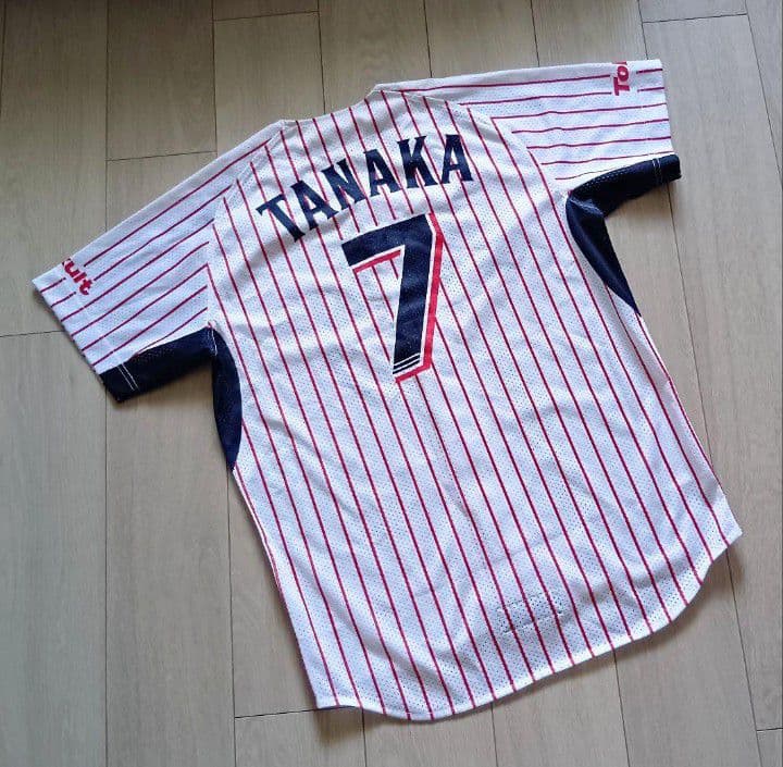 【当時物】ヤクルト　スワローズ　田中　ホーム　ユニフォーム　ゼット　フリー